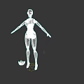 Game and Movie Robot Character With White Black Mechanical Structure Standing Pose And Helmet Nearby