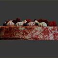 Delicious Red Velvet Cake Topped With Fresh Berries And Whipped Cream Decorations