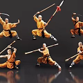 2D costume figure Shaolin monk Shaolin kungfu Shaolin monk costume man 3d model