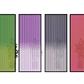 Colorful Modern Interior Room Dividers With Striped Design And Plant Silhouettes