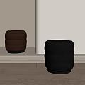 Modern Minimalist Indoor Stools With Layered Design In Brown And Black