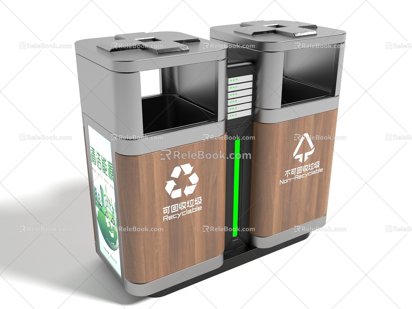 Modern style dustbin dustbin public facilities highway facilities recycling bin 3d model