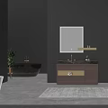 Elegant Modern Bathroom Vanity With Backlit Mirror Marble Countertop And Gold Accents