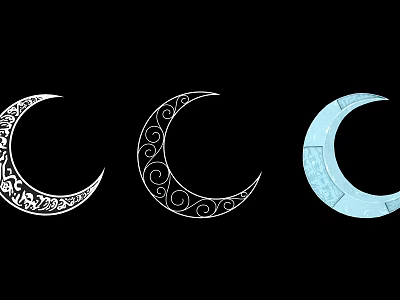 Crescent Moon Jewelry Hollow Carved 3d model