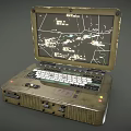Rugged Military Laptop With Reinforced Olive Green Case Displaying Tactical Map
