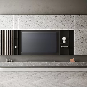 Modern TV background wall 3d model