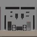 Headphones and Speakers Various Types of Home Audio Equipment with Modern Design