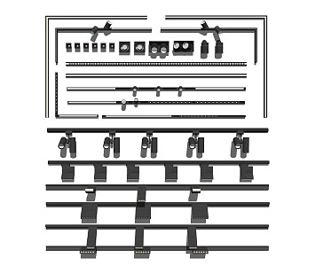 Modern spotlights magnetic track lights linear lights adjustable downlights 3d model