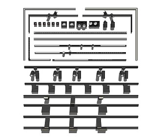 Modern spotlights magnetic track lights linear lights adjustable downlights 3d model