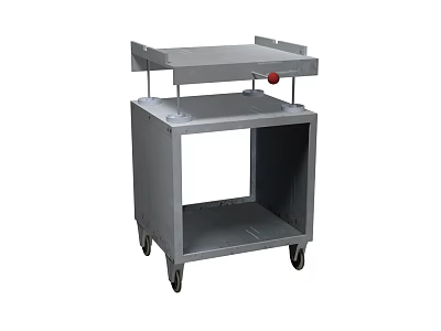 Industrial Equipment Mobile Cart With Two Shelves Red Button And Wheels 3d model