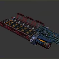 Futuristic Sci Fi Vehicle Design With Blue Orange Accents And Streamlined Thruster Structure