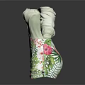 Casual Summer Off Shoulder White Top With Tropical Floral Print Shorts Outfit