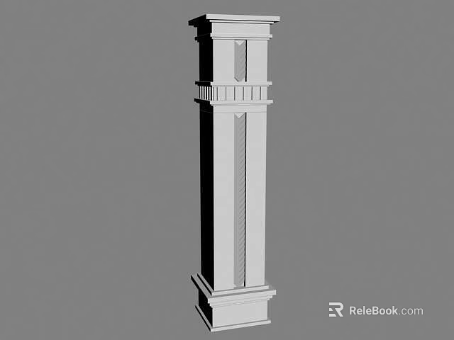 Building Exterior Wall Classical Design White Column With Decorative Architectural Details 3d model 
