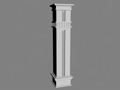 Building Exterior Wall Classical Design White Column With Decorative Architectural Details 3d model