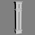 Building Exterior Wall Classical Design White Column With Decorative Architectural Details 3d model
