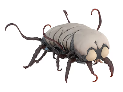 Detailed Insect Figurine With Large Eyes Segmented Body And Long Antennae 3d model