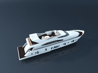 Luxury White Yacht Exterior Design And Deck Features 3d model