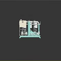 Industrial Electronic Equipment System With Teal Pipes Pumps Filters And Control Panel