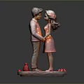 Romantic Couple Decorative Figurine With LED Lights And Decorative Base For Home Decor