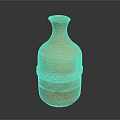 Handcrafted Ceramic Wine Bottle With Woven Textured Design And Amber Color Finish