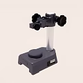 Microscope Stand With Gray Base Adjustable Pillar And Black Knobs 3d model