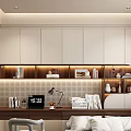 Modern Tatami Bedroom Design With Built in Desk Bookshelf And Recessed Lighting