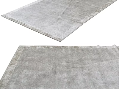 Neutral Gray Square Rug with Soft Texture and Decorative Border for Home Decor 3d model