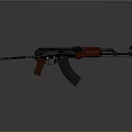 Classic Military Rifle With Wooden Stock Black Metal Body And Curved Magazine