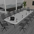 Modern Conference Table and Chair Conference Table and Chair Combination 3d model