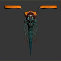 Game Movie Character With Orange Propellers Red Blue Body And Mechanical Tentacles