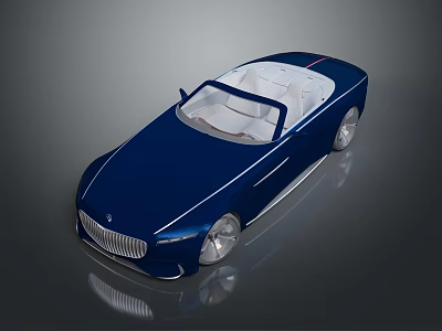 Luxury Navy Blue Convertible Car With White Interior Sleek Body Lines And Modern Wheels 3d model