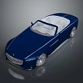 Luxury Navy Blue Convertible Car With White Interior Sleek Body Lines And Modern Wheels