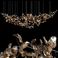 Sparkling Crystal Chandelier With Modern Metal Frame And Elegant Lighting 3d model
