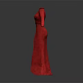Red Long Evening Gown With Elegant Design And Lace Detailing