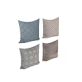 Decorative Throw Pillows With Blue Floral Diamond Circular And Gold Texture Designs For Home Decor