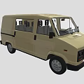 Beige Panel Van With Side Windows Sliding Doors And Functional Design 3d model