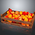 Fresh Red and Yellow Apples in a Wooden Crate Ripe and Juicy
