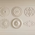 Gypsum lamp panel carved lamp panel chandelier base round lamp panel gypsum component 3d model