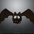 Cute Chocolate Bat Character With Big Eyes And Spread Wings
