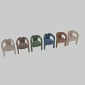 Modern Style Accent Chair With Curved Arms Padded Seat In Beige Green Brown Colors
