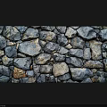 Cultural Wall Featuring Irregular Stone Blocks And Natural Textured Surface Design 3d model