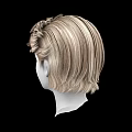 Detailed Realistic Game Movie Character Blonde Hairstyle 3D Model on Black Background