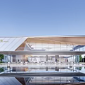 Modern Sales Office Building Fold Surface Demonstration Area 3d model