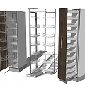Bathroom Cabinet Rack With Open Design Multiple Shelves And Wooden Finish