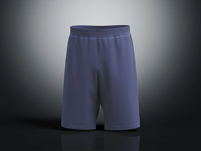 Purple Stylish Casual Shorts With Elastic Waistband For Everyday Comfortable Wear 3d model