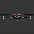 Futuristic Drone With Four Rotors And Sleek Metallic Airframe Design