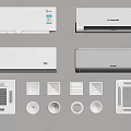 Modern Air Conditioner Fans With Wall Mounted Designs Control Panels And Accessories