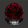 Riddell Red Football Helmet With Black Accents And Clear Facemask