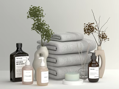 Bathroom Supplies Shower Gel Soap Bath Supplies Toiletries and Protection Supplies Bathroom Supplies Towels and Decoration Supplies Gestover Flower Vase 3d model