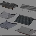 Architectural Roof Components With Traditional Sloped Designs And Various Tile Styles